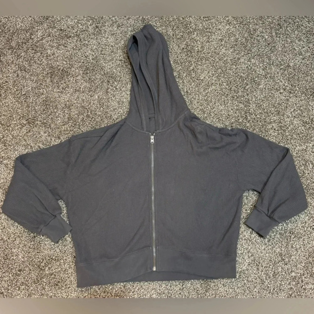 Abercrombie waffle knit cropped hoodie